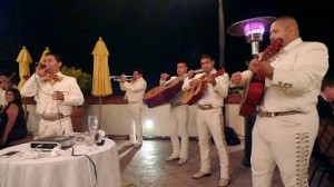 Mariachi band performing at a wedding