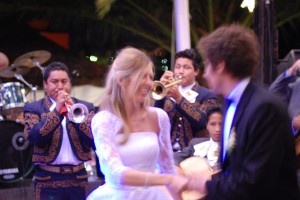 Bride, Groom, and Mariachi Band